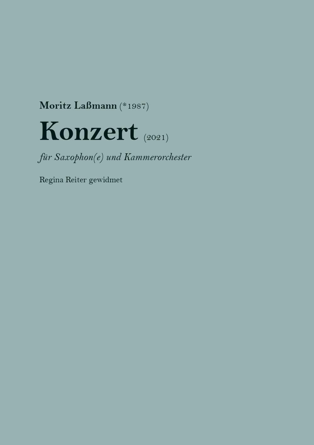Konzert für Saxophon und Kammerorchester